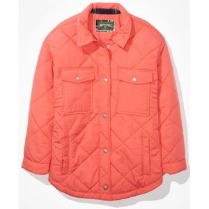 Womens peach AE PUFFER SHACKET